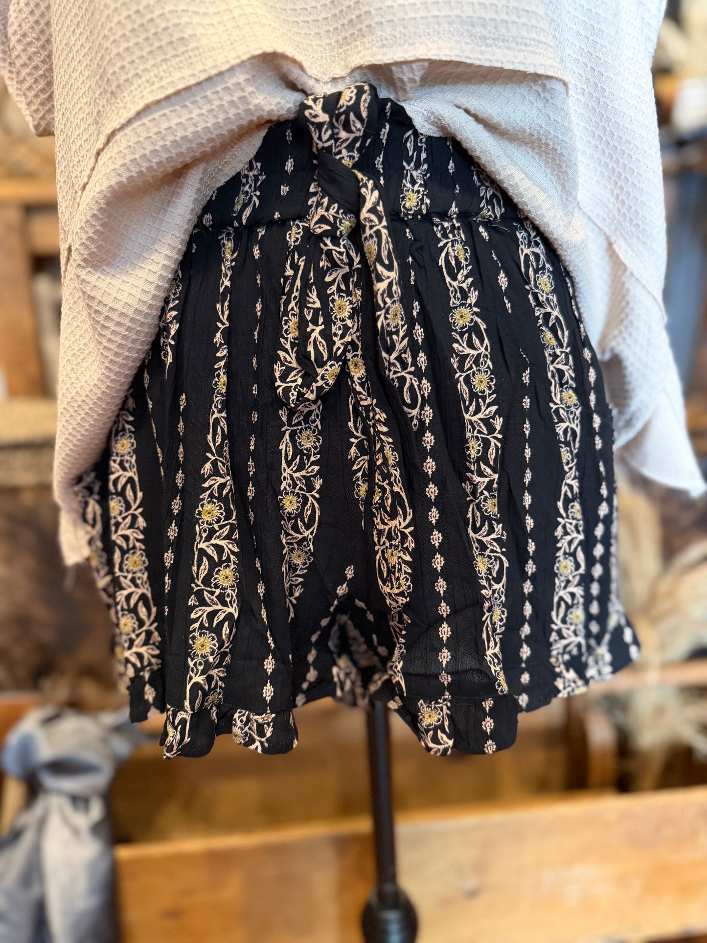 Wander West – Black Printed Shorts