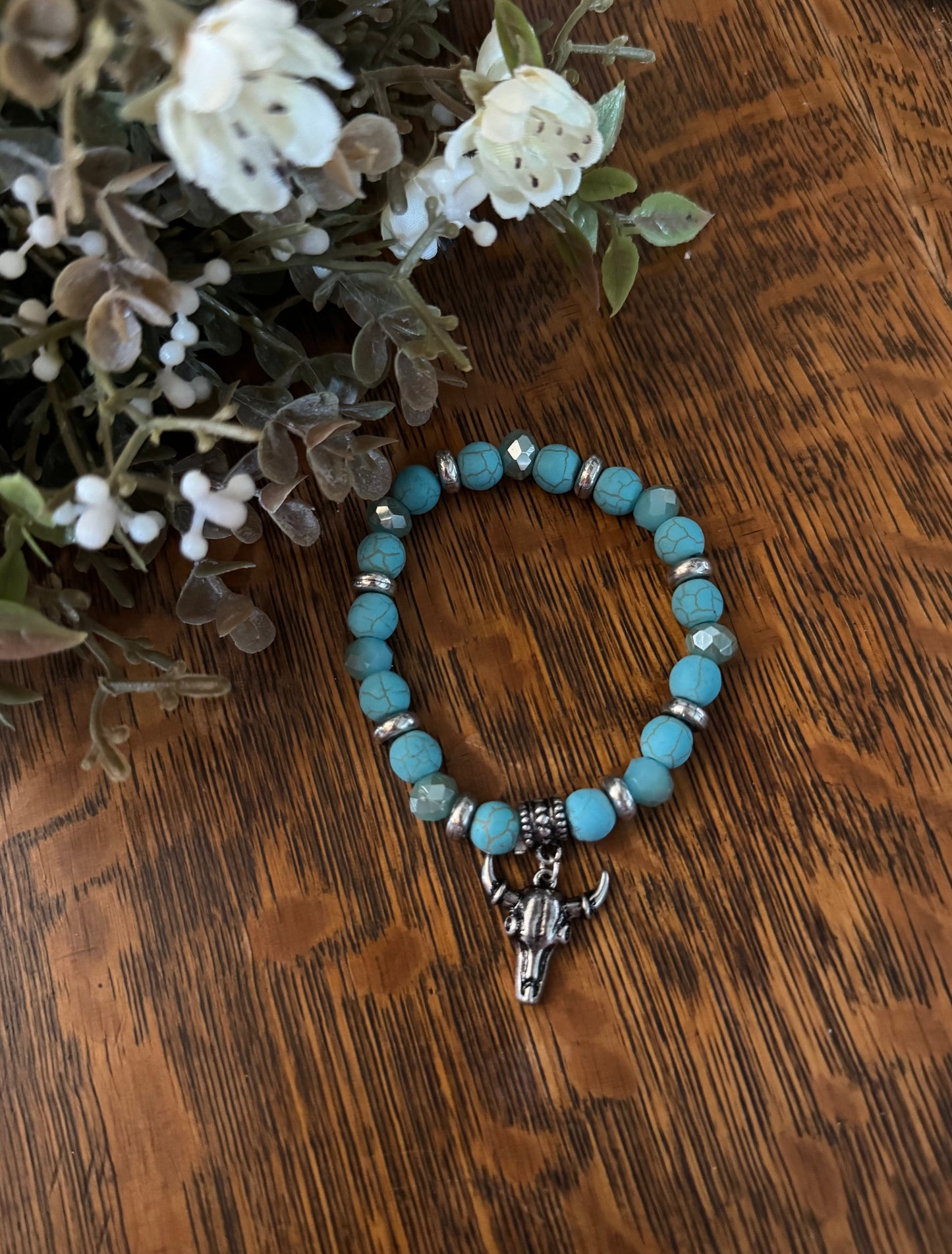 Bull Charm Bracelet - Silver