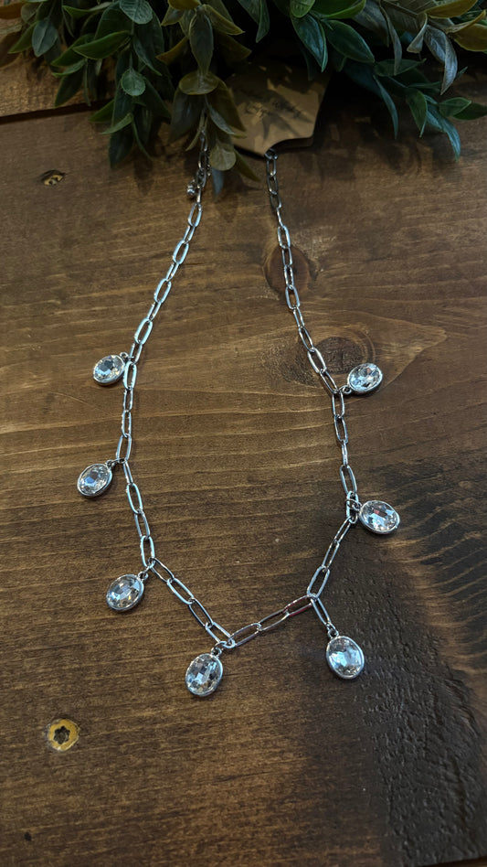 Diamond Drop-Silver Chain