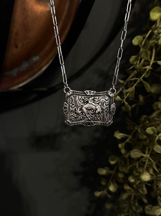 Bucking Bronc Buckle - Necklace