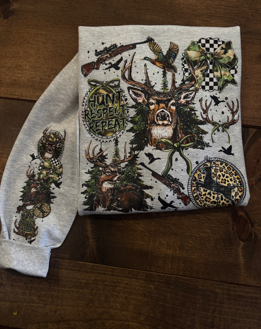 Hunting Graphic – Ash Crewneck