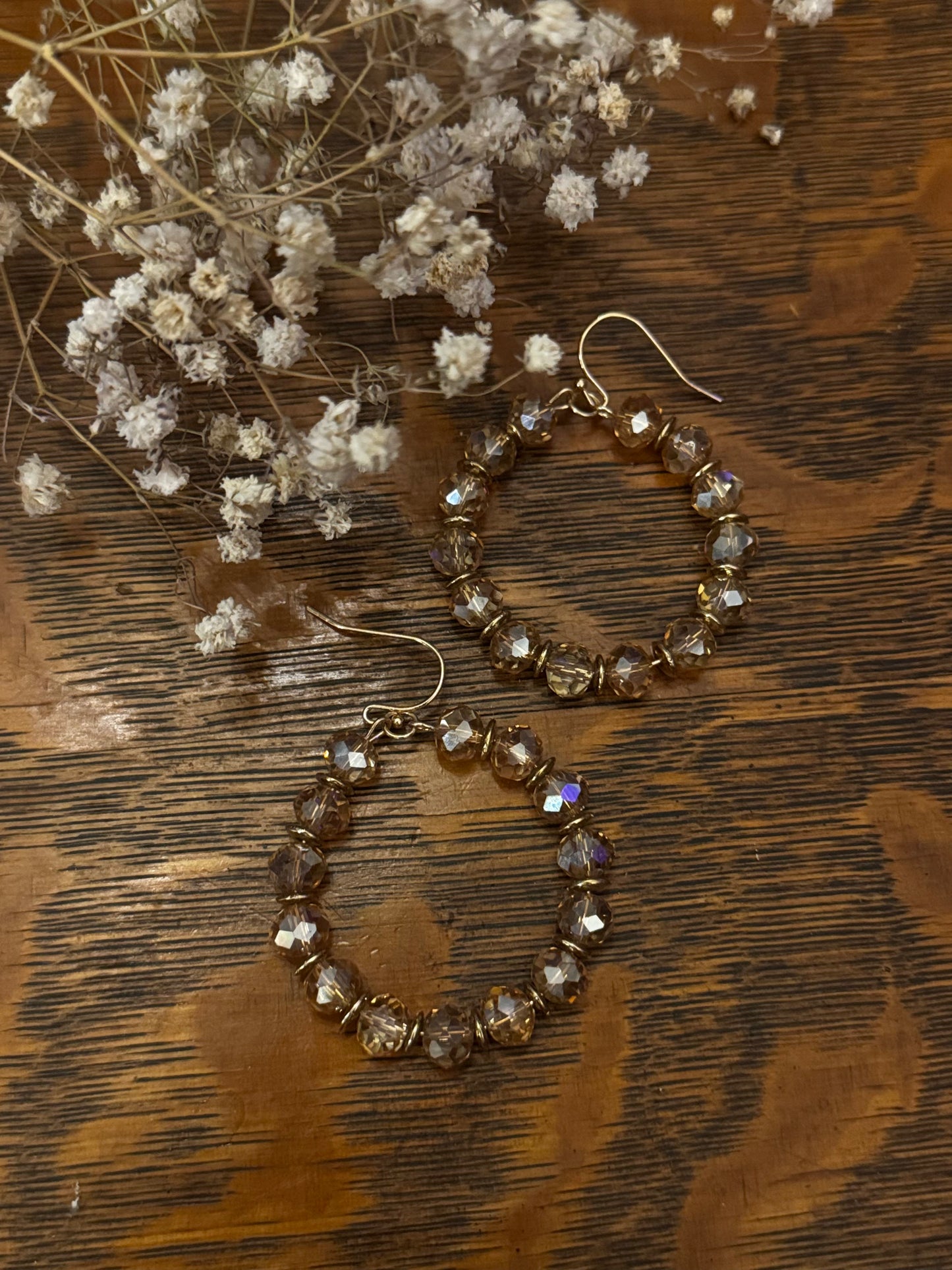 Honey Hoops - Crystal Earrings
