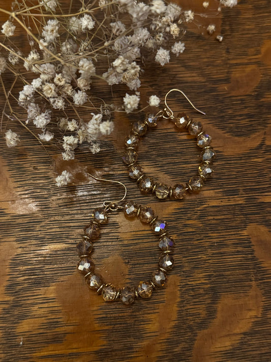 Honey Hoops - Crystal Earrings