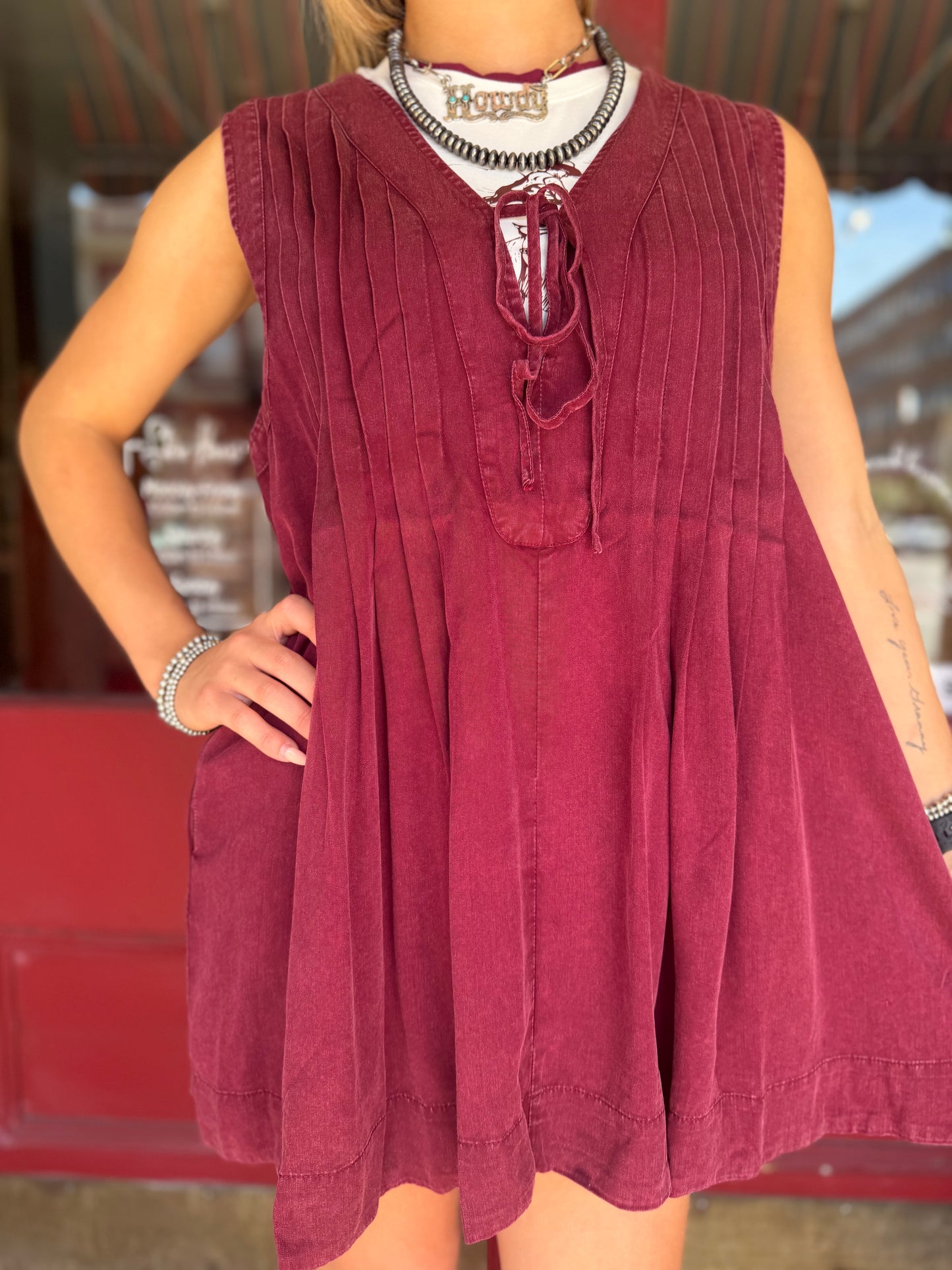Cactus Lane - Maroon Tunic Top