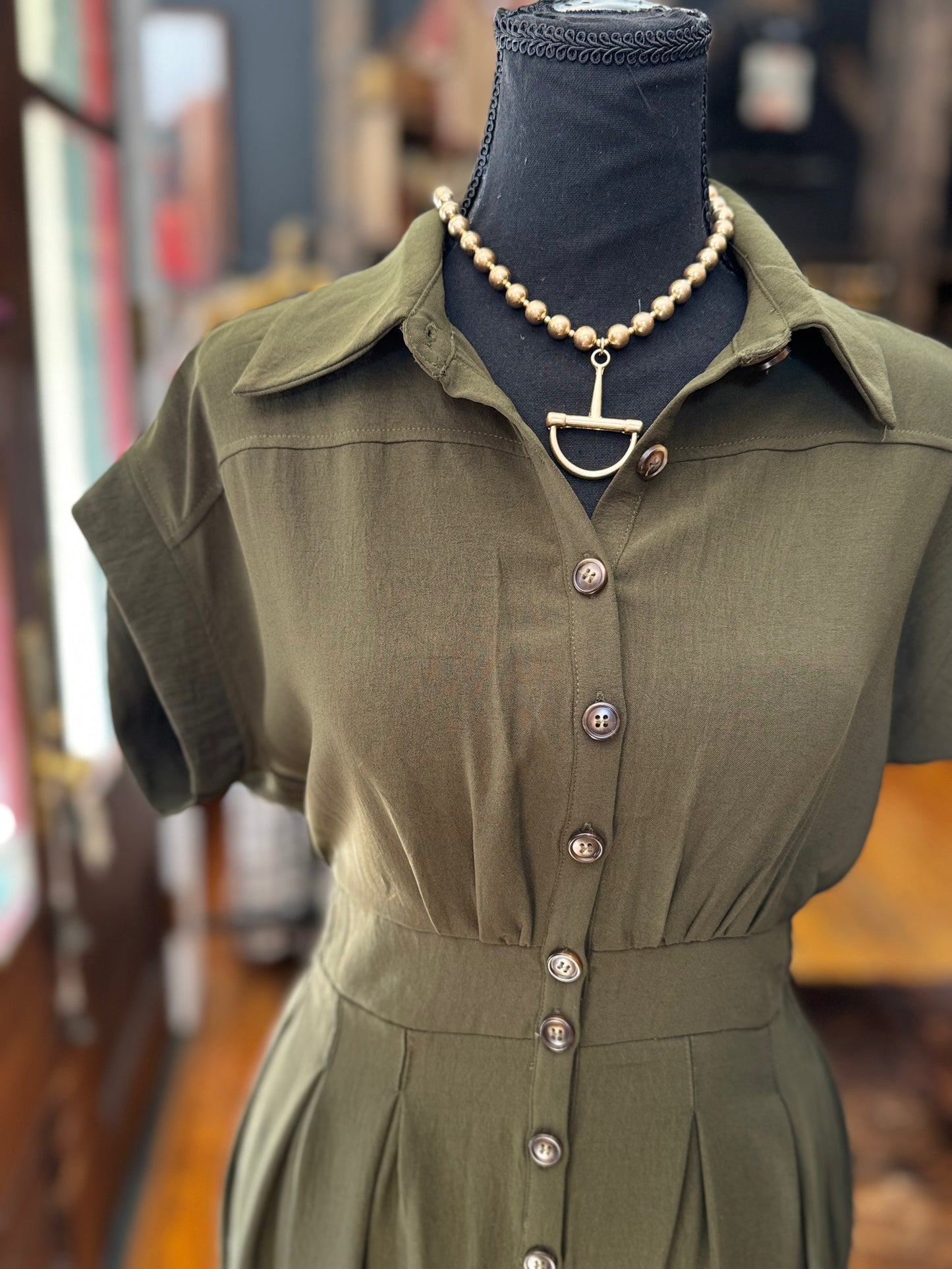 A Touch of Grace – Olive Wide-Leg Jumpsuit