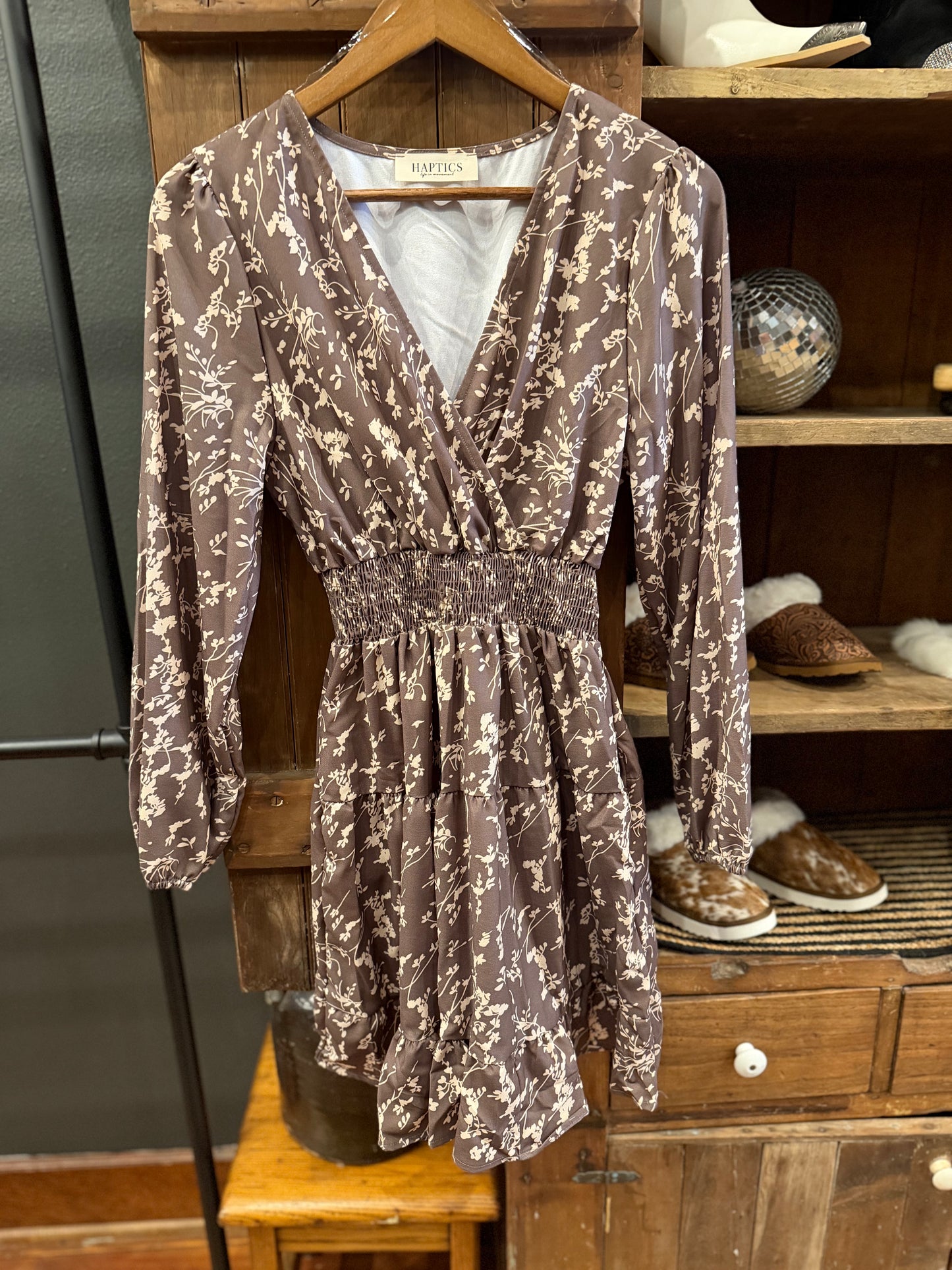 Wooded Bloom - Brown Dress