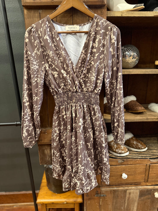 Wooded Bloom - Brown Dress