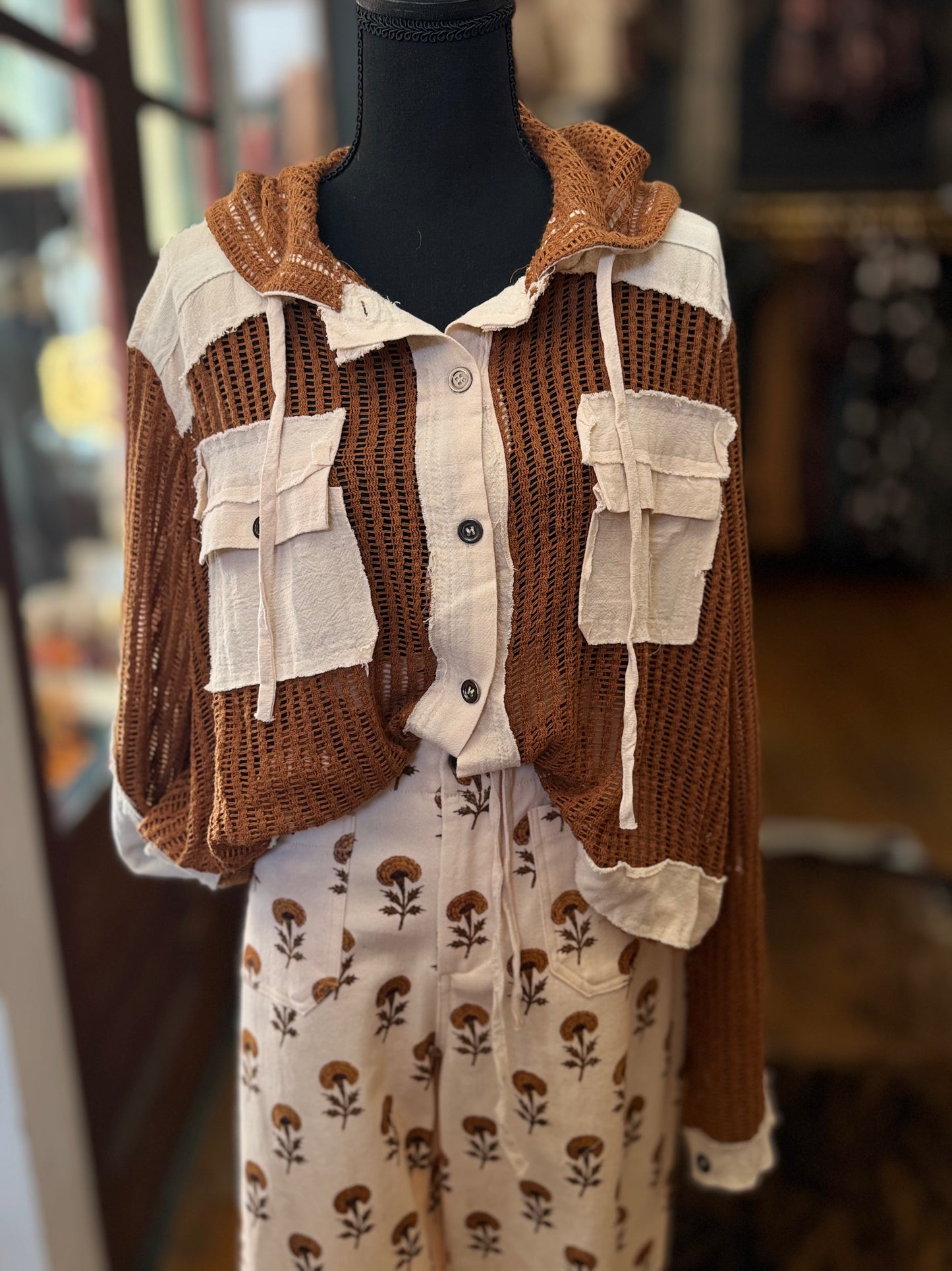 Burnished Threads - Rust Mesh Jacket
