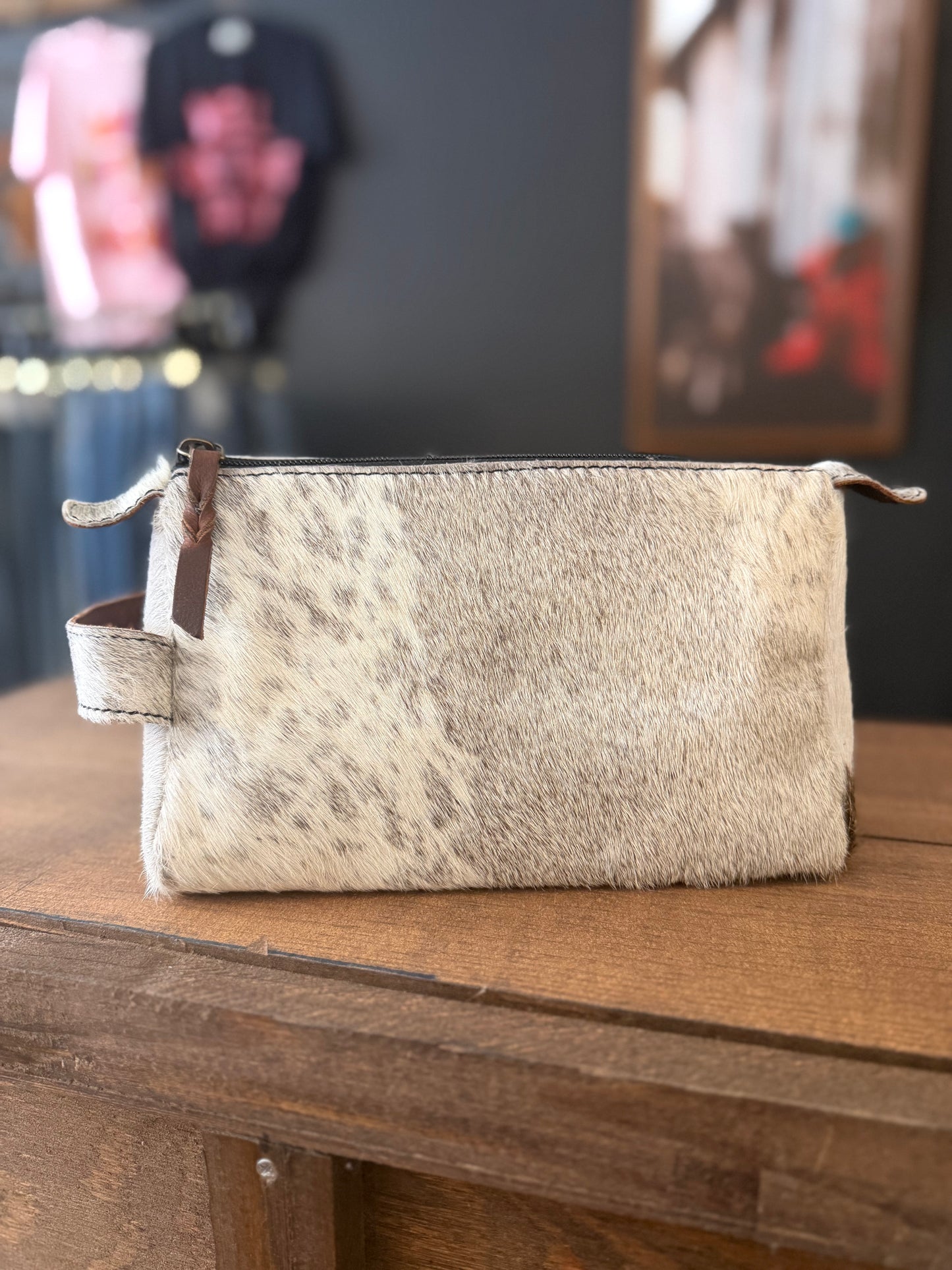 Hideaway Beauty – Cowhide Makeup Bag