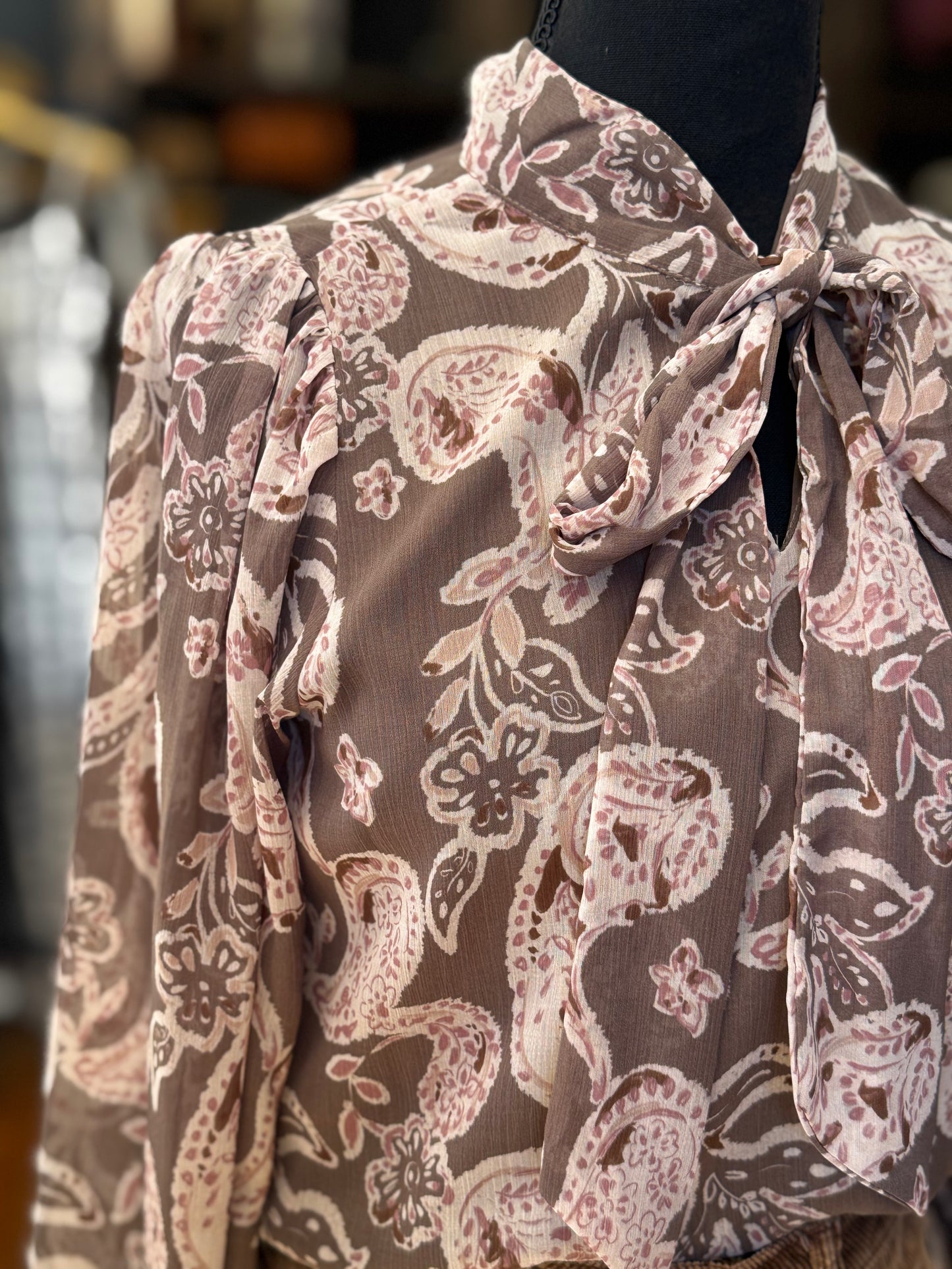 Paisley Dreams – Olive Tie Top