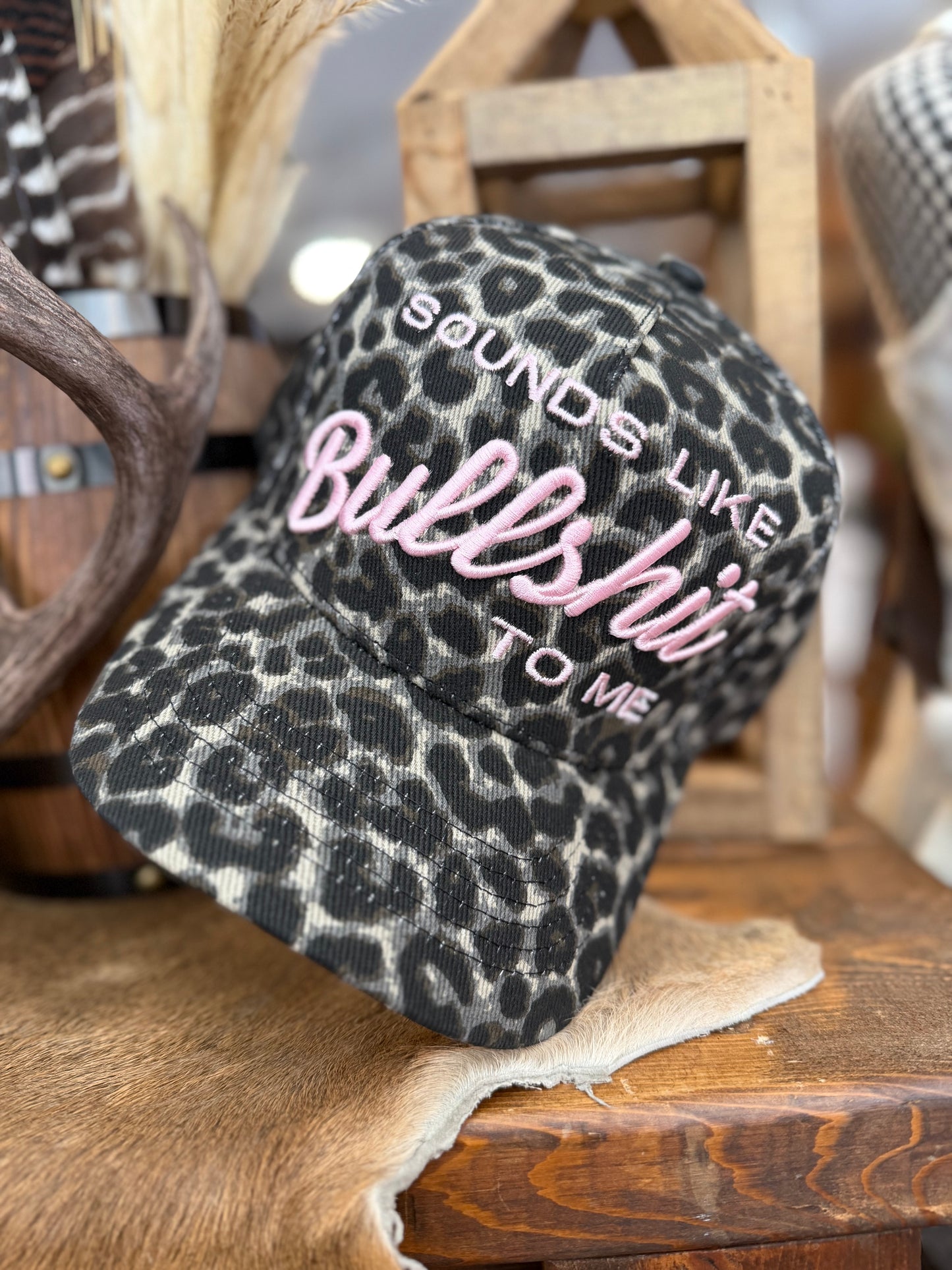 SOUNDS LIKE BULL**** - Leopard/Pink Trucker Hat
