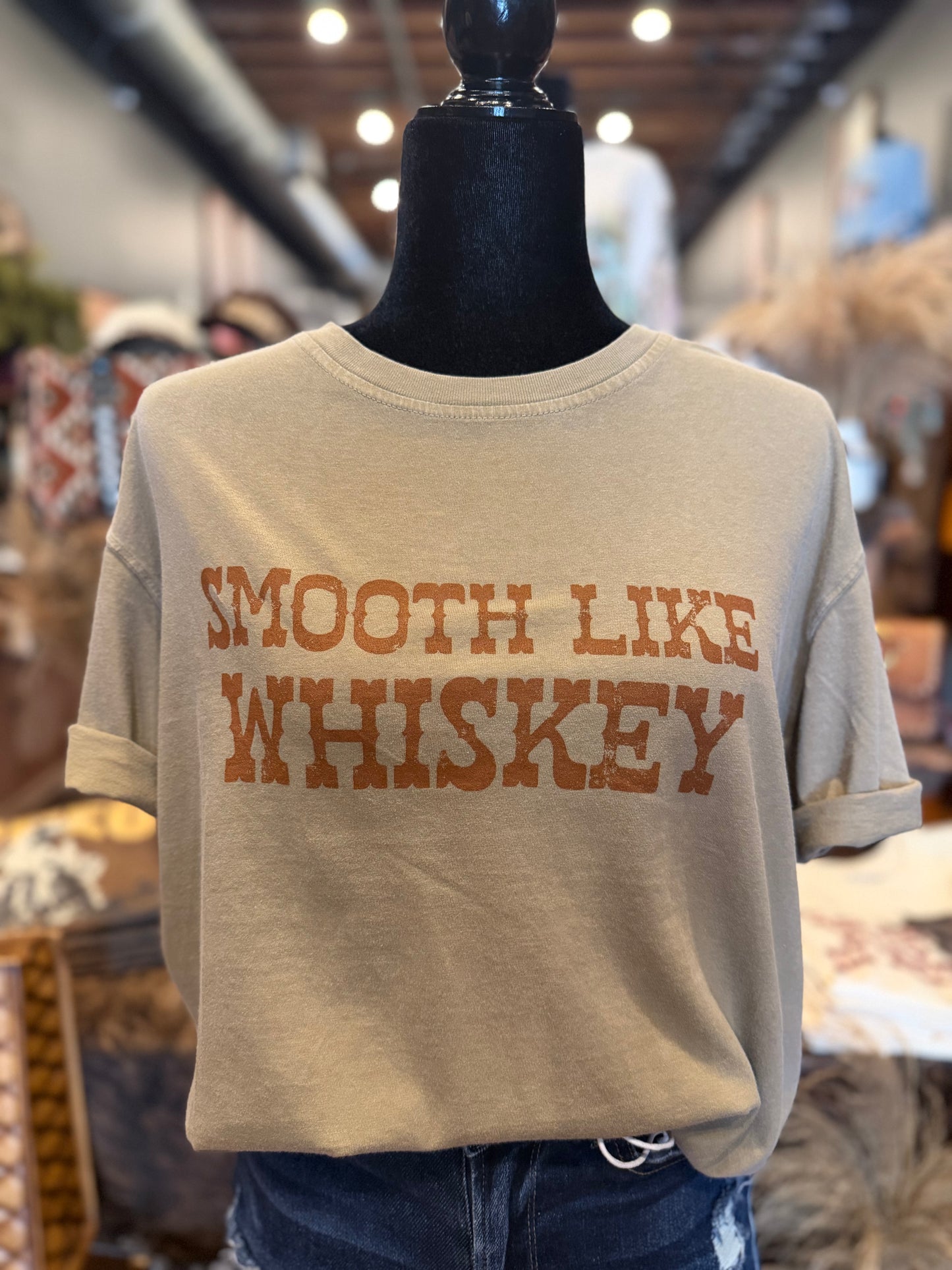 Smooth Like Whiskey – Taupe Mineral Graphic Tee
