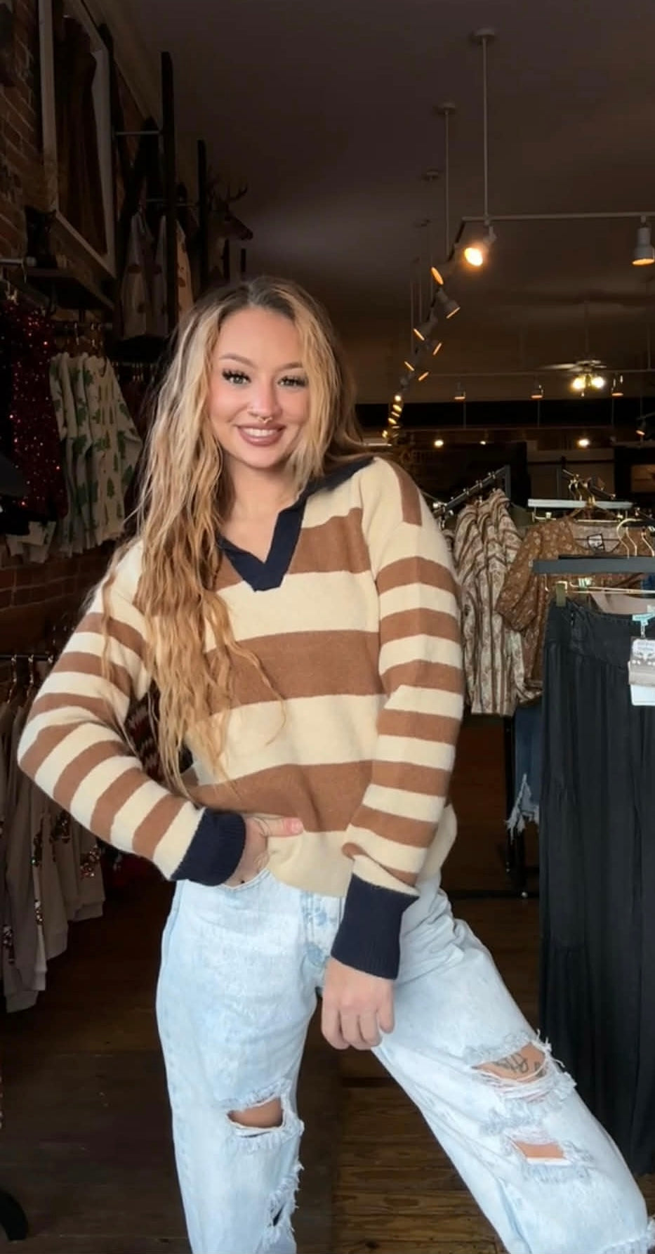 Cedar Bluff – Polo Knit Sweater