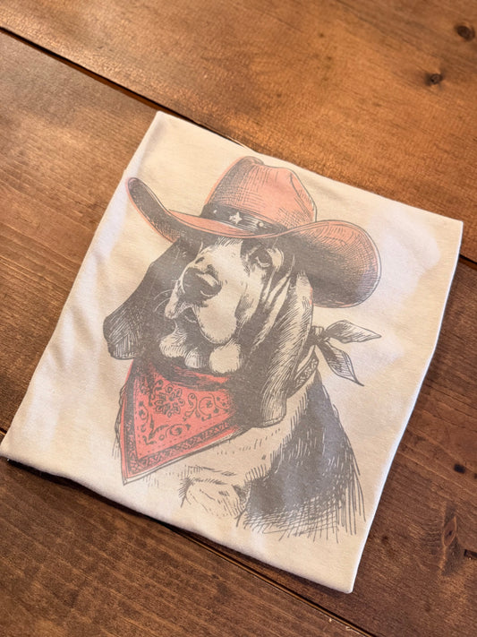 Western Basset Hound – Sand Graphic Tee