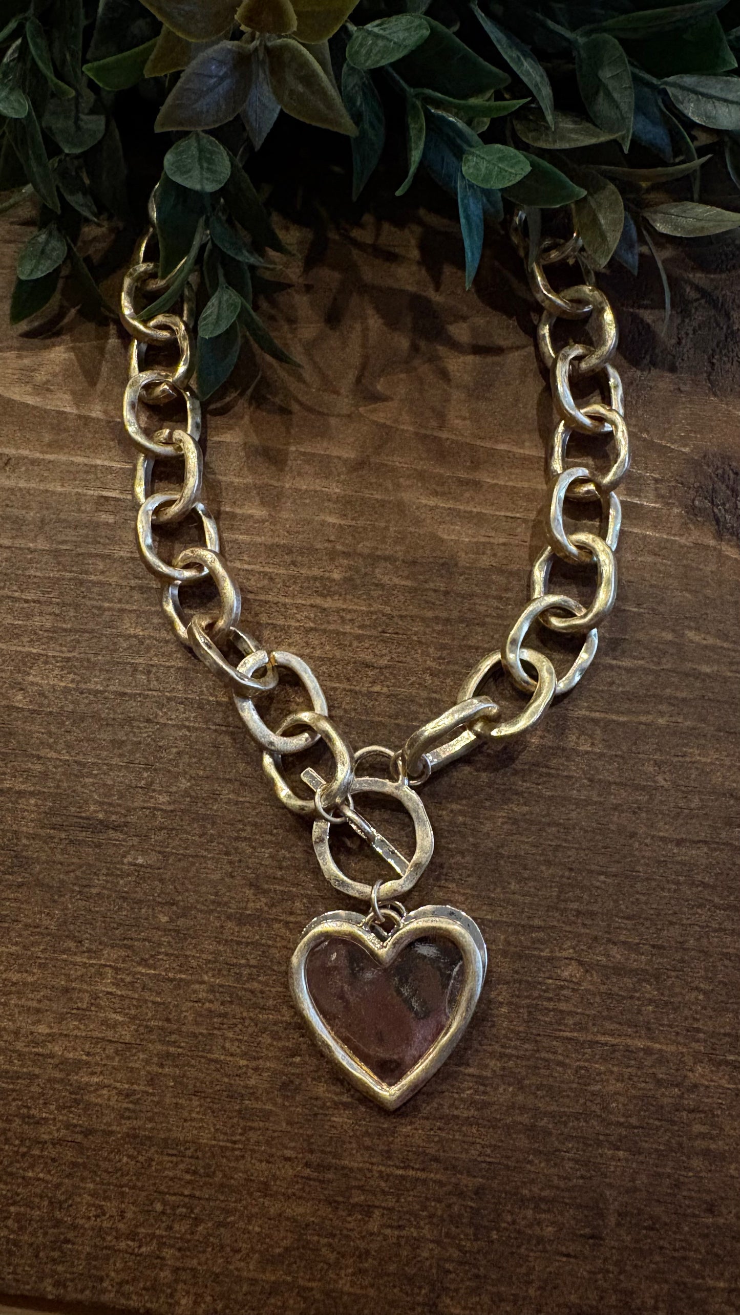 Gold Toggle Heart-Necklace