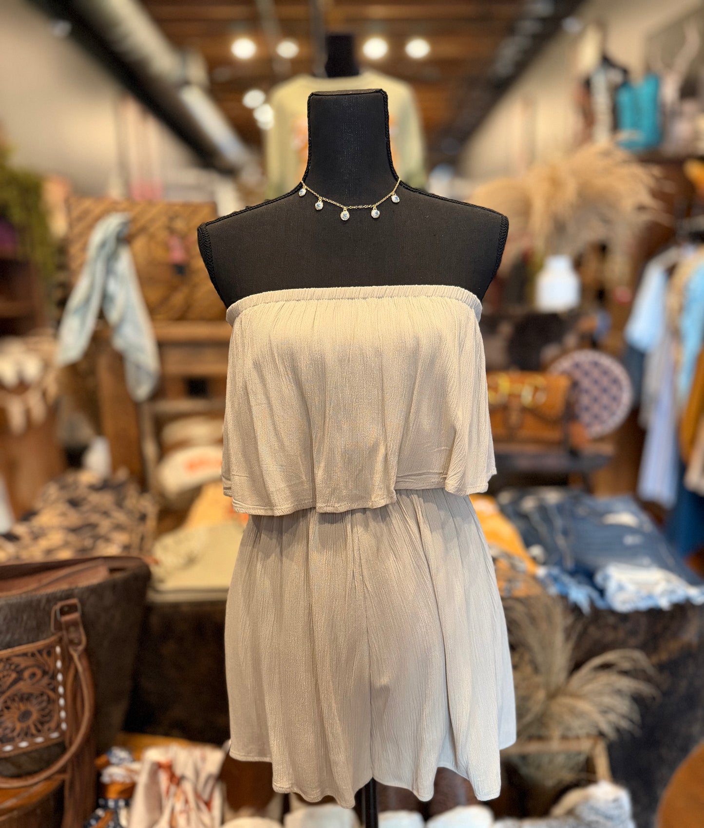 Ruffle Romance – Sand Romper