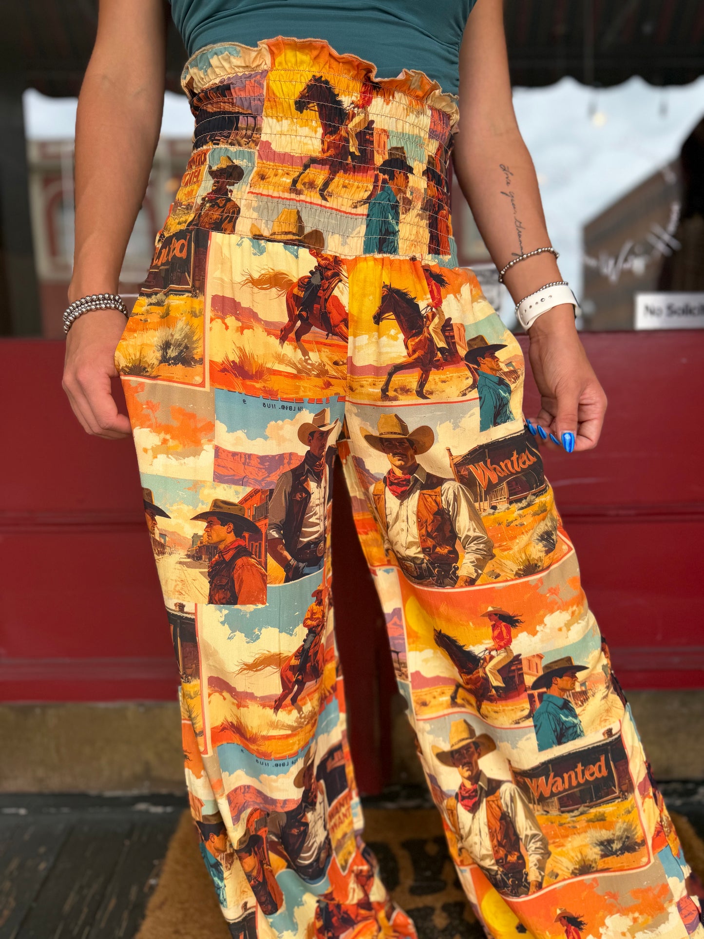 Painted Desert Patchwork – Multi Western Print Pant