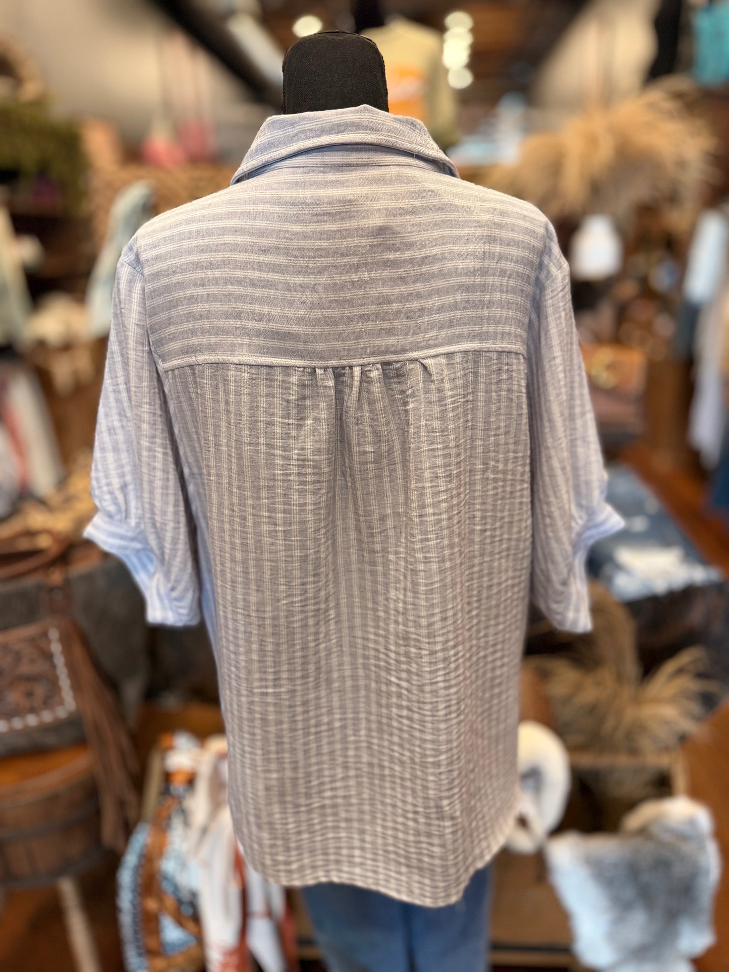 Powder Blue Creek – Stripe Dolman Top