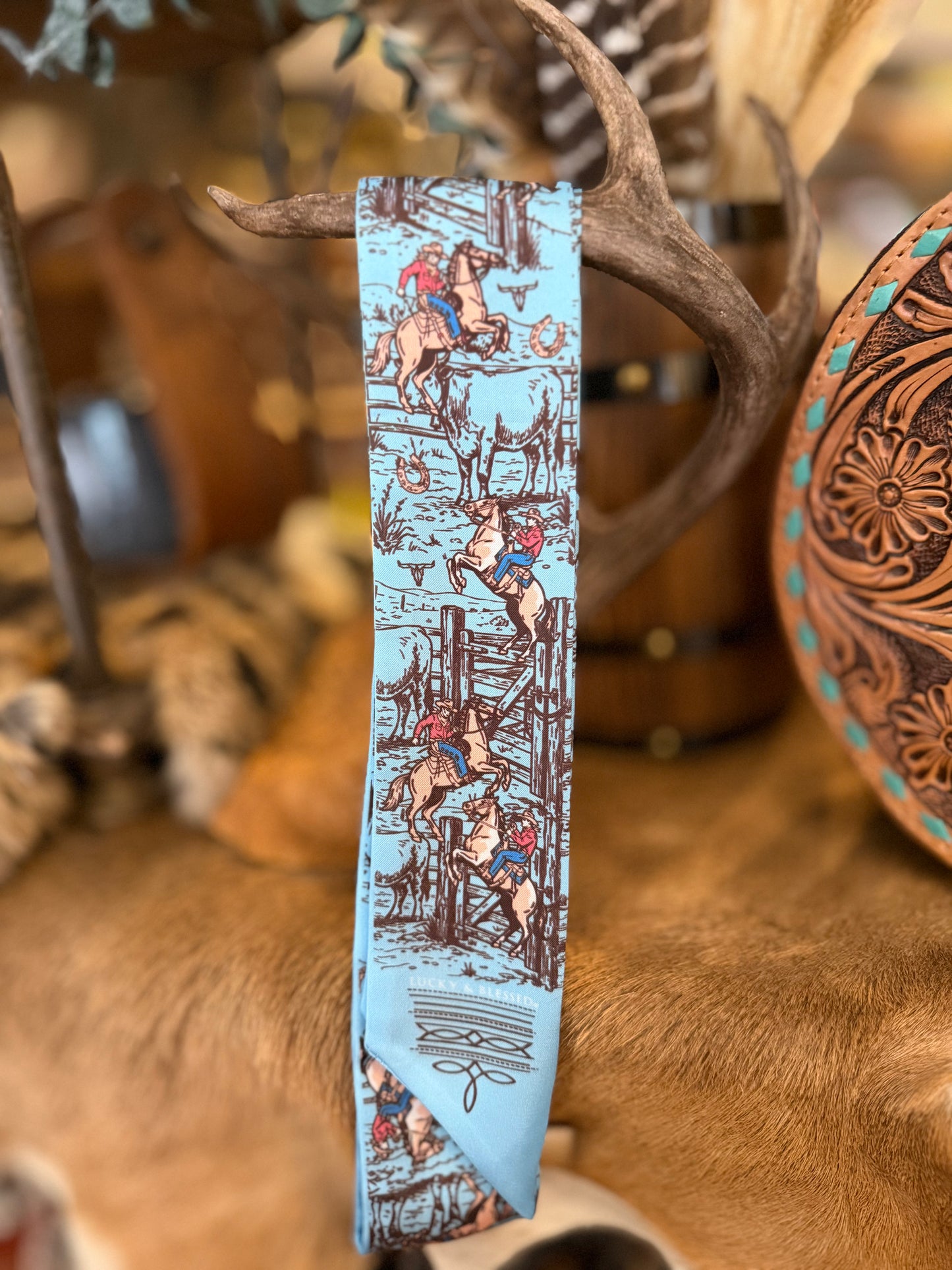 Buckin Bronc - Blue Silk Twilly