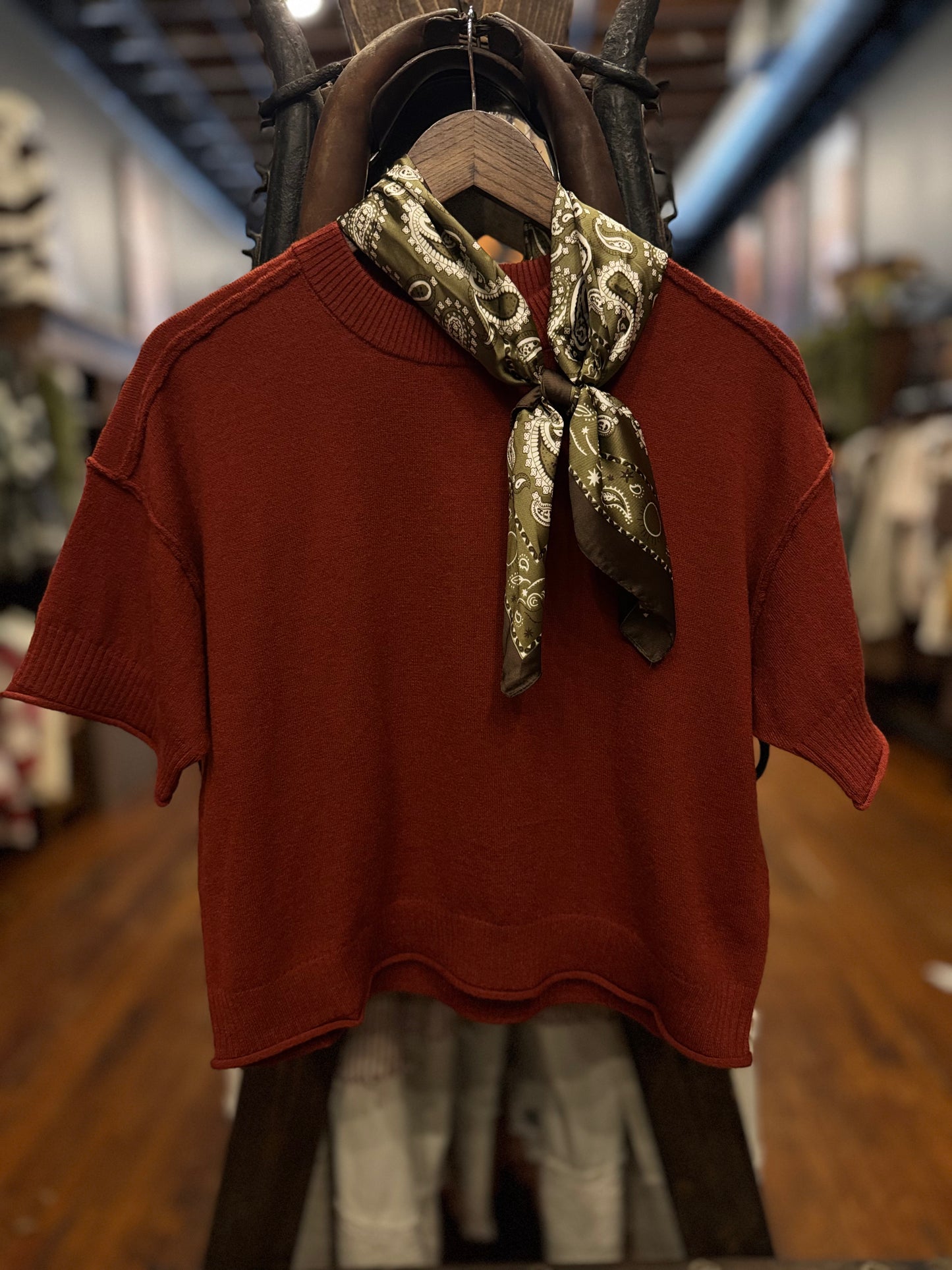 Fall Favorite – Dark Brick Crop Sweater