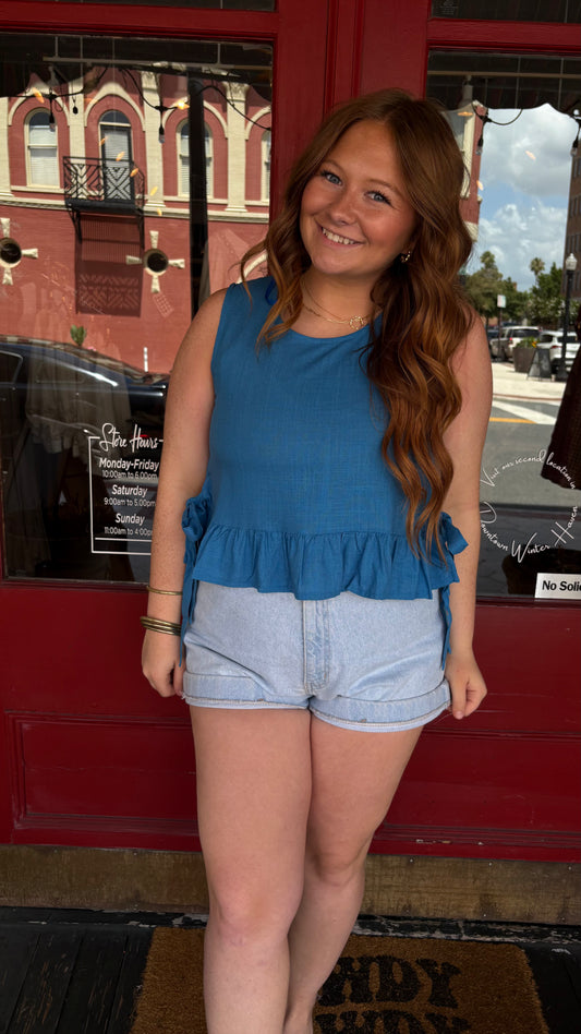 Southern Belle – Blue Bow Side Tank