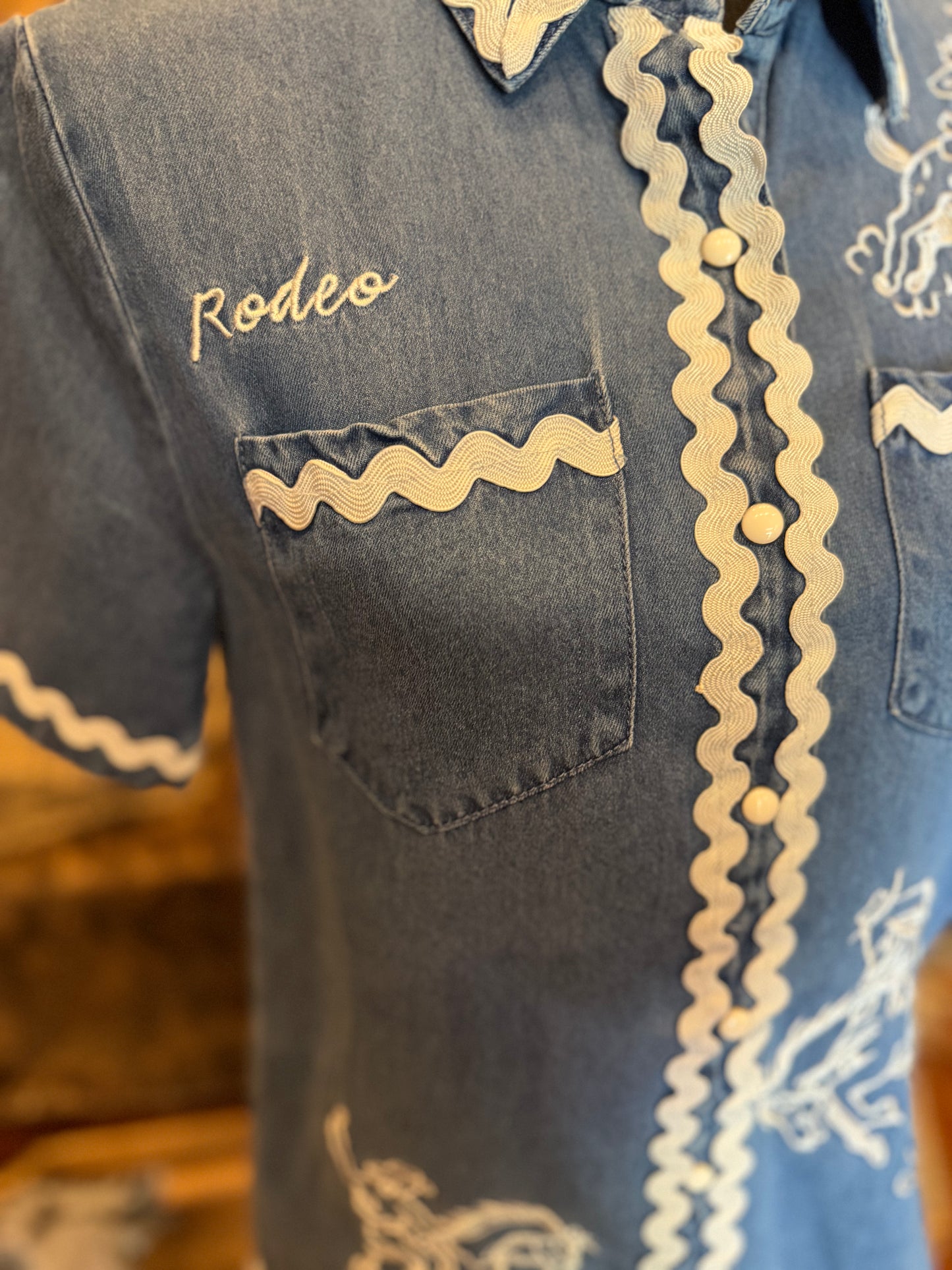 Retro Rodeo – Embroidered Denim Shirt