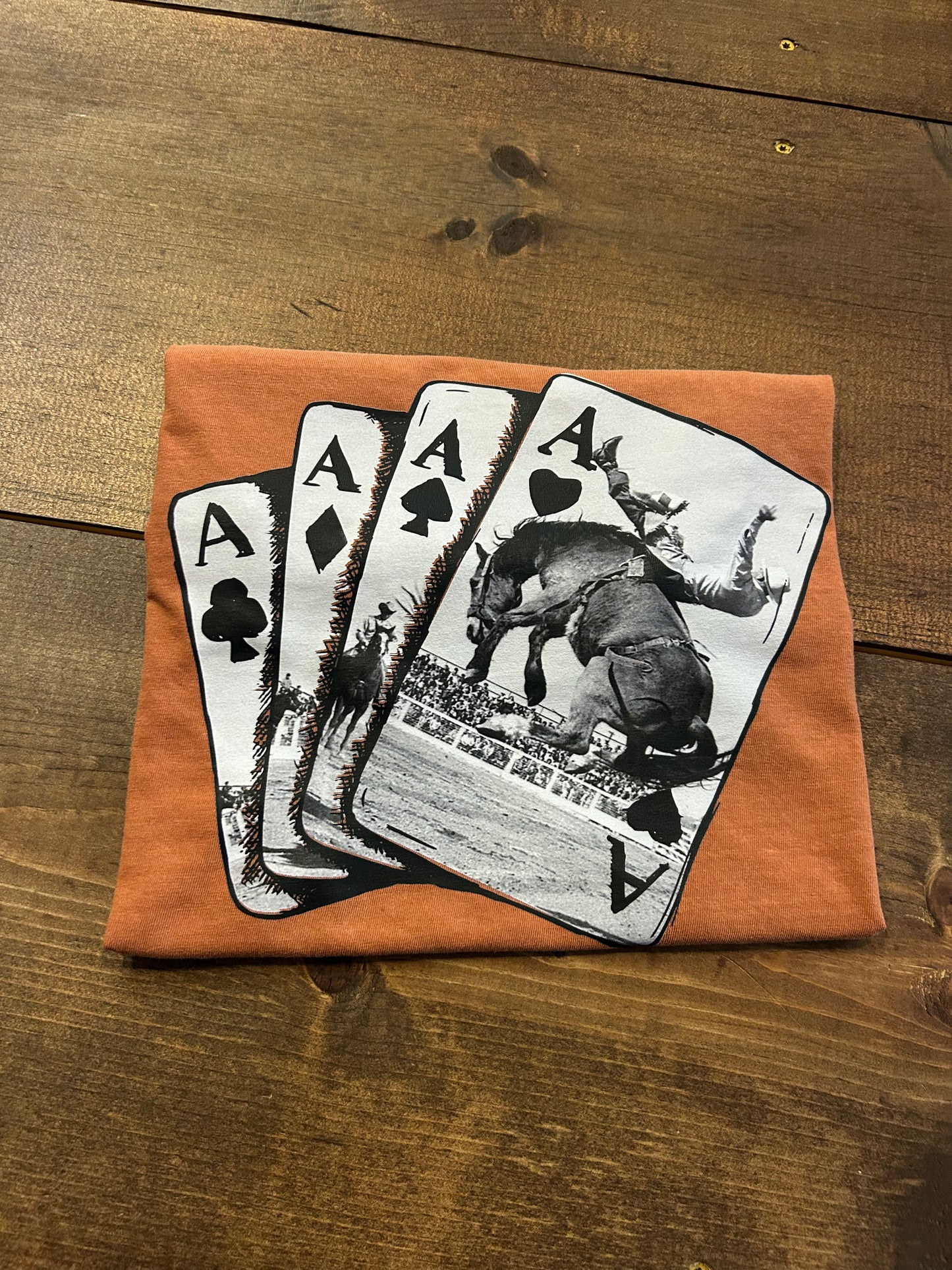 Bucking Aces - Rust Graphic Tee