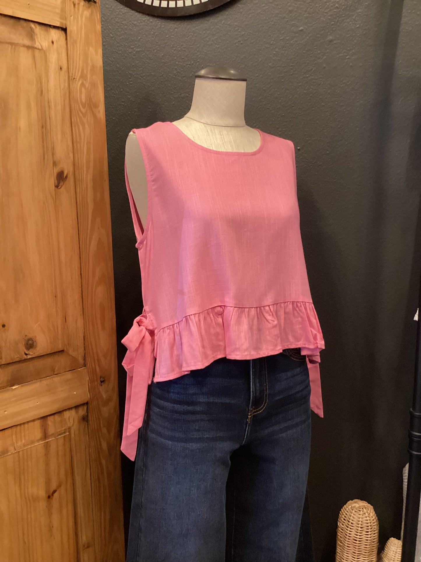 Southern Belle – Pink Bow Side Tank