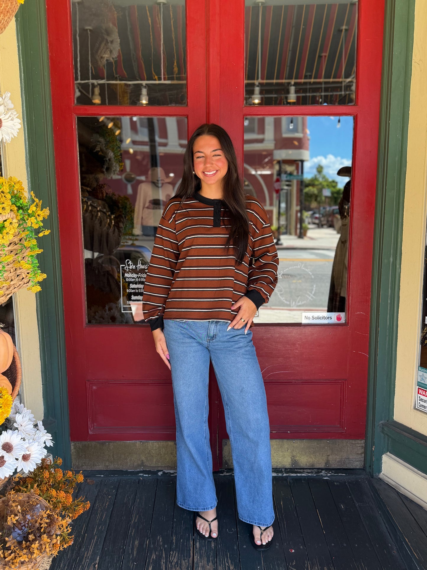 Cider Season – Striped Henley Top