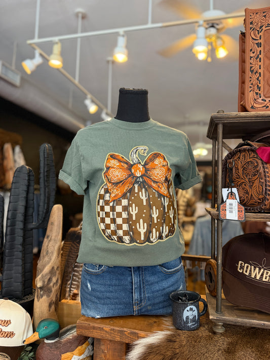 Cactus Pumpkin - Olive Graphic Tee