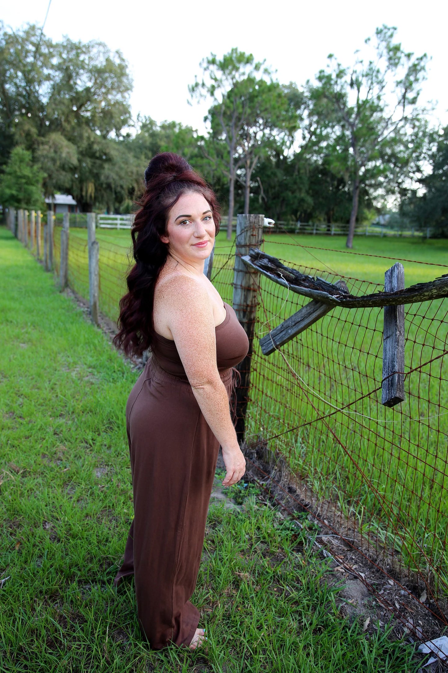 Fallin’ For It – Brown Tube Top Jumpsuit