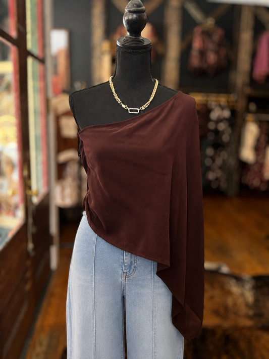 Rustic Veil - Brown Cape Tube Top
