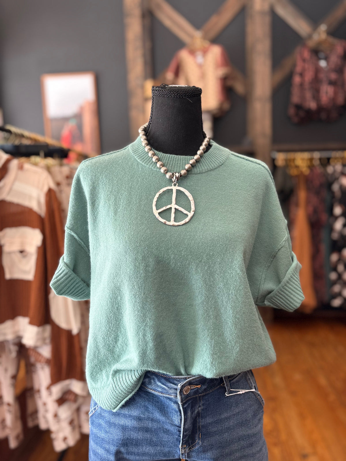 Fall Favorite – Deep Sage Crop Sweater