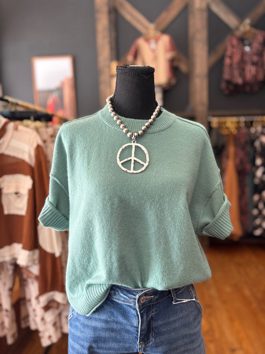 Fall Favorite – Deep Sage Crop Sweater
