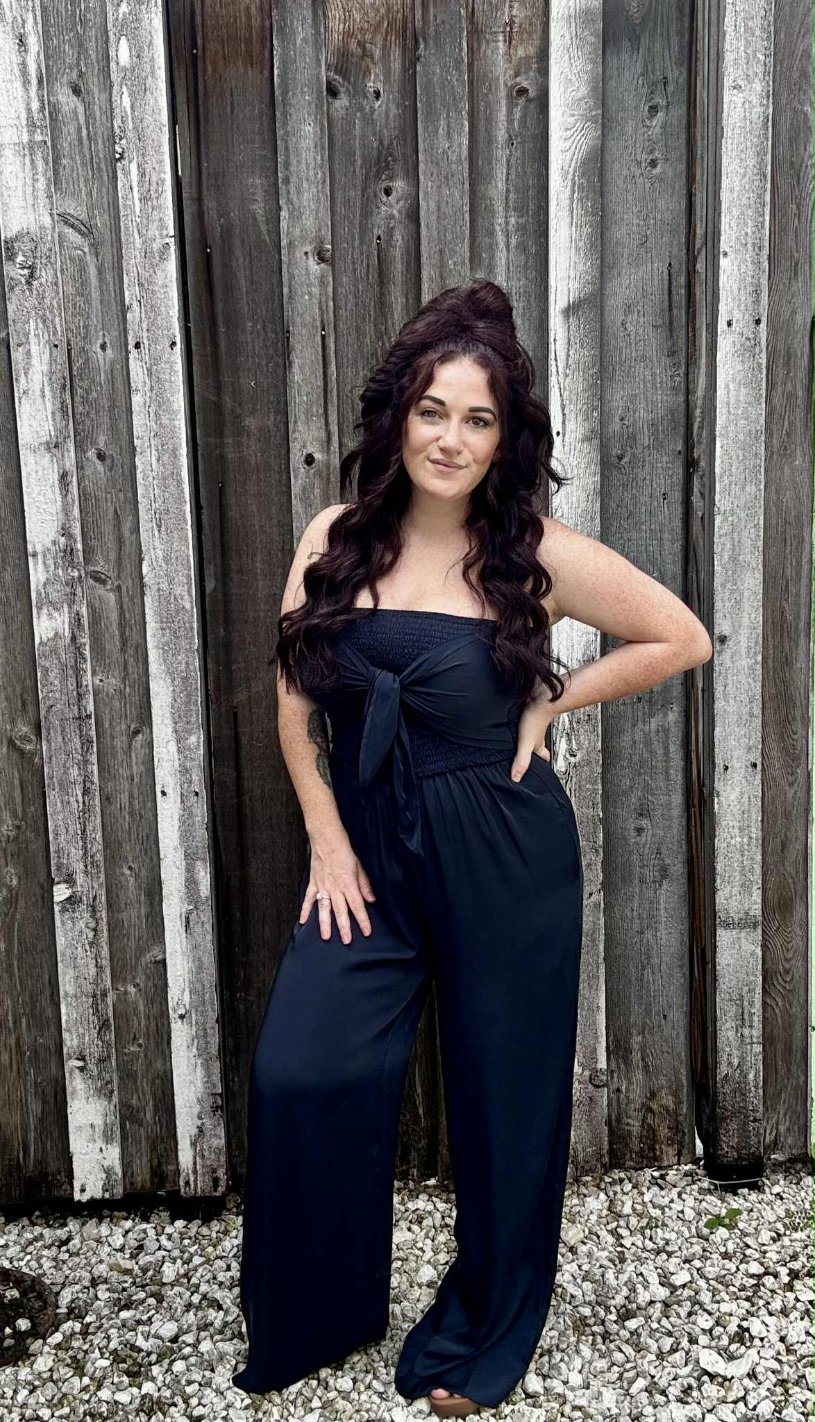 Midnight Satin - Navy Jumpsuit