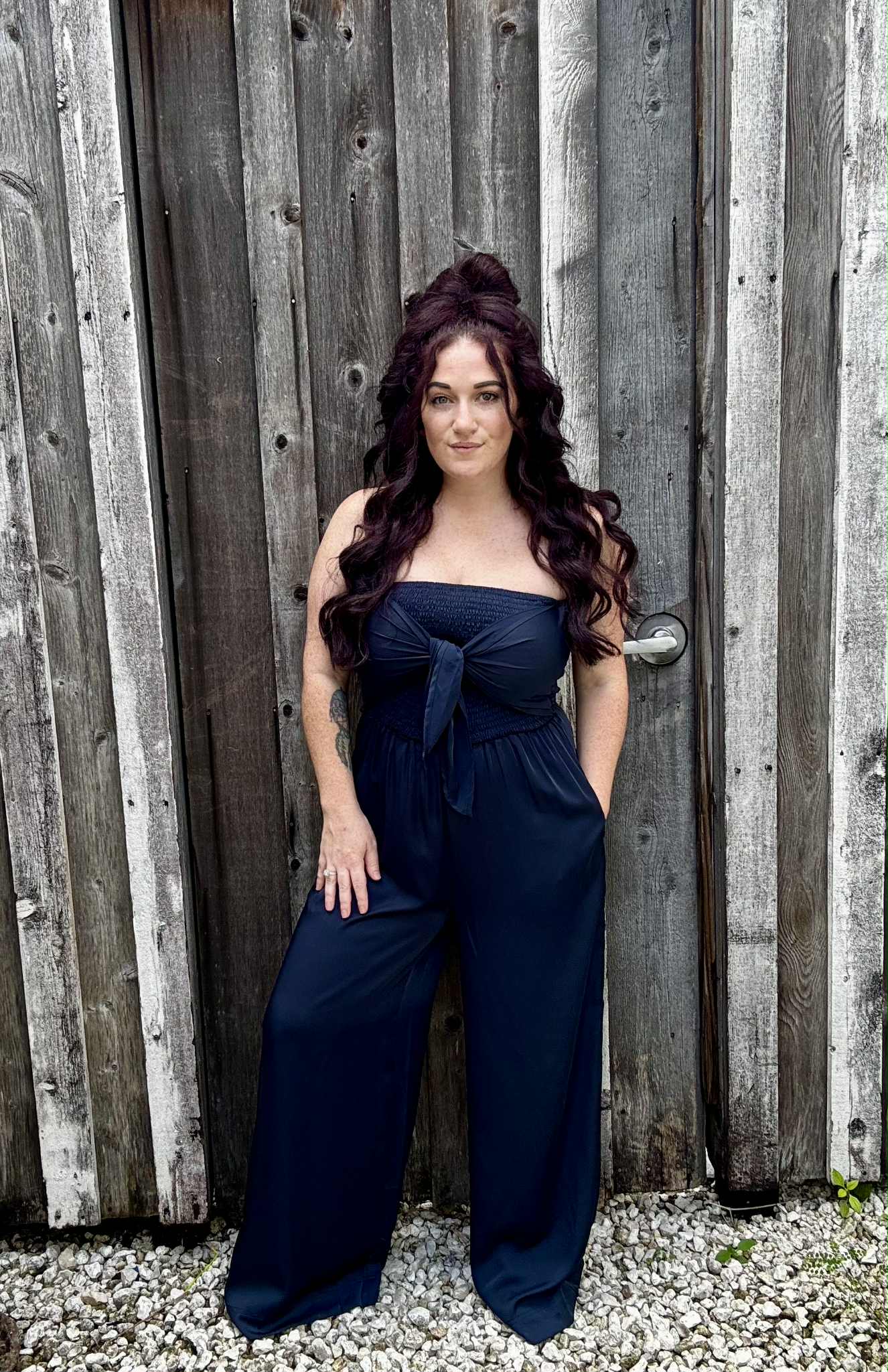 Midnight Satin - Navy Jumpsuit