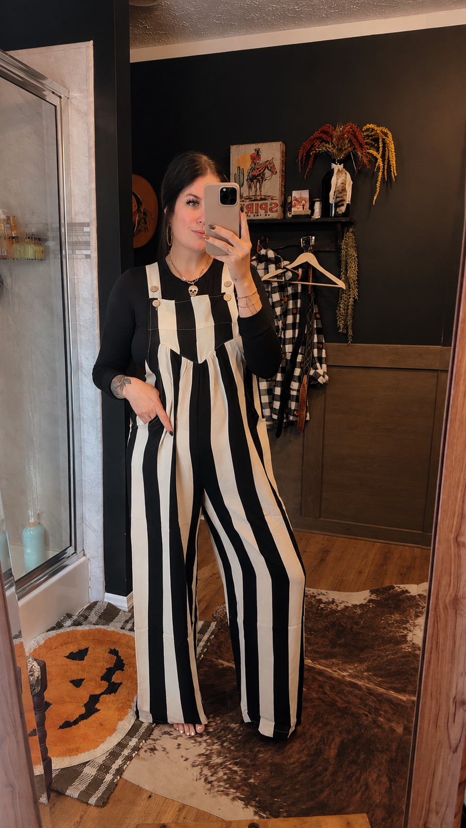 Walk the Line – Black Striped Jumpsuit