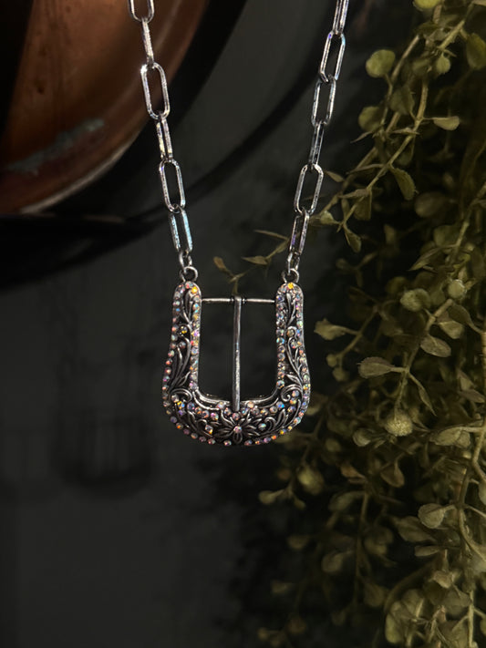 AB Glam Buckle - Necklace