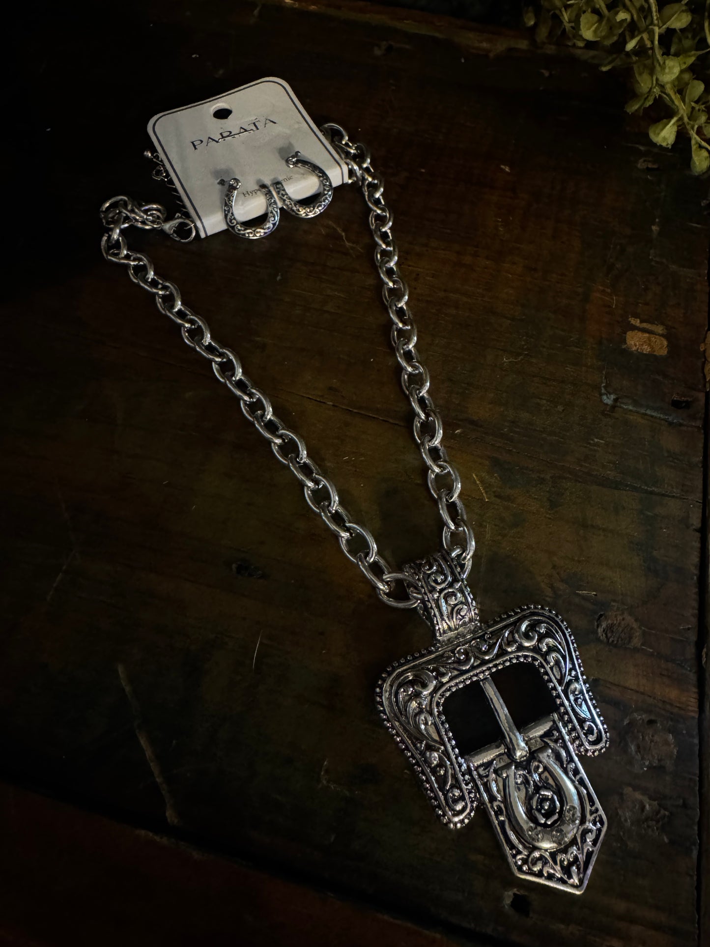 Buckle Down - Silver Necklace