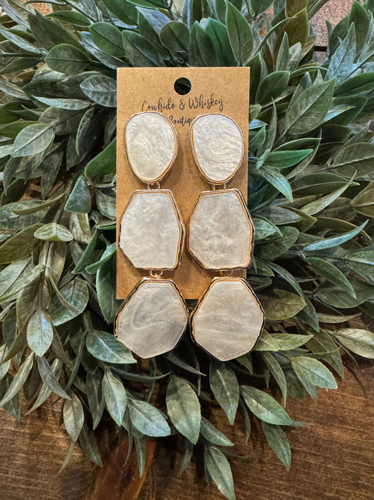 Golden Glitter Glass - Earrings