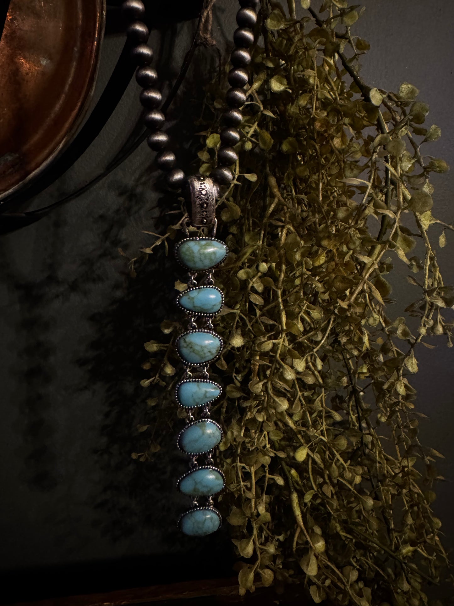 Turquoise Ladder - Pearl Necklace