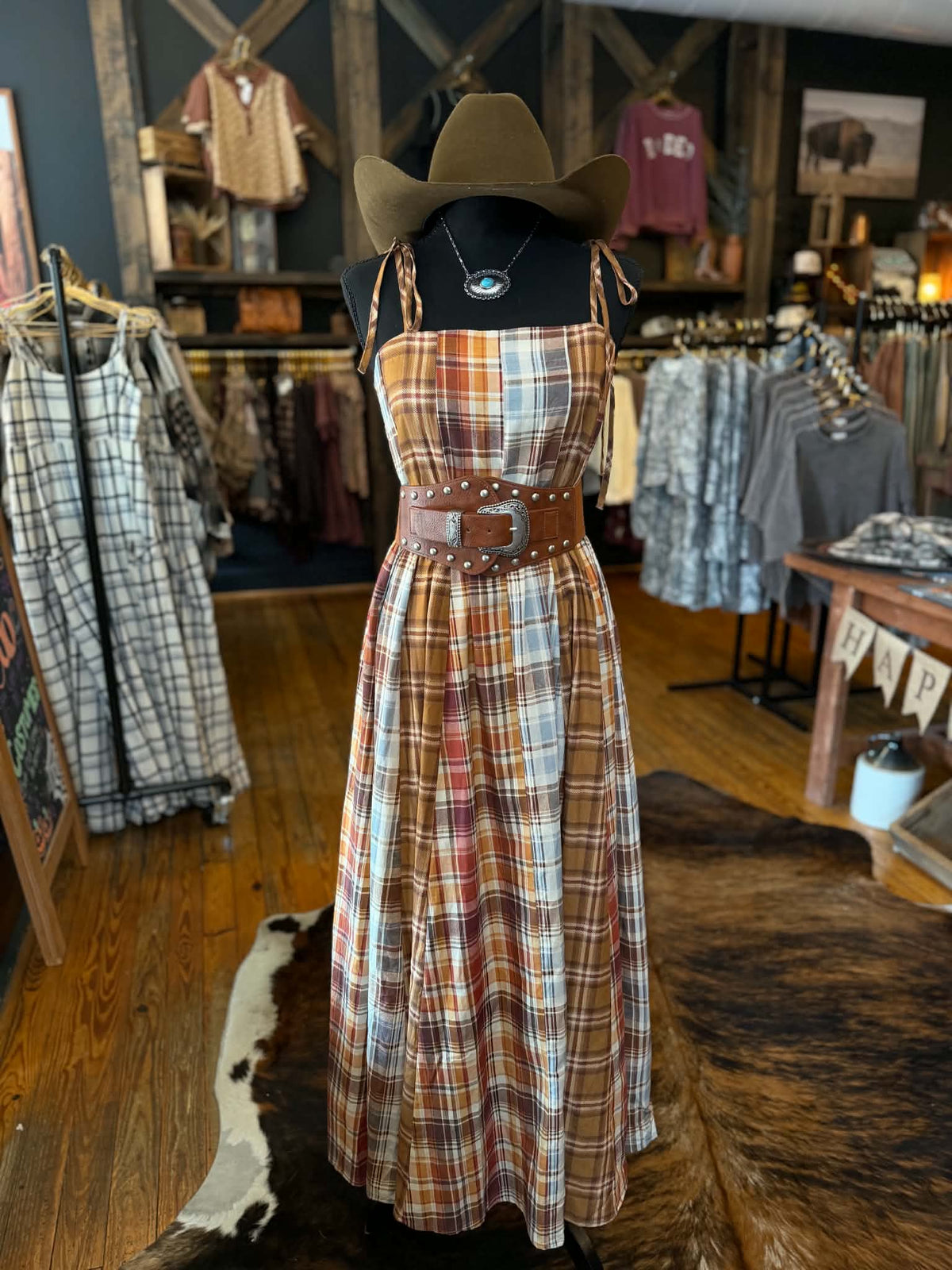 Fall at the Farm – Plaid Maxi Dress