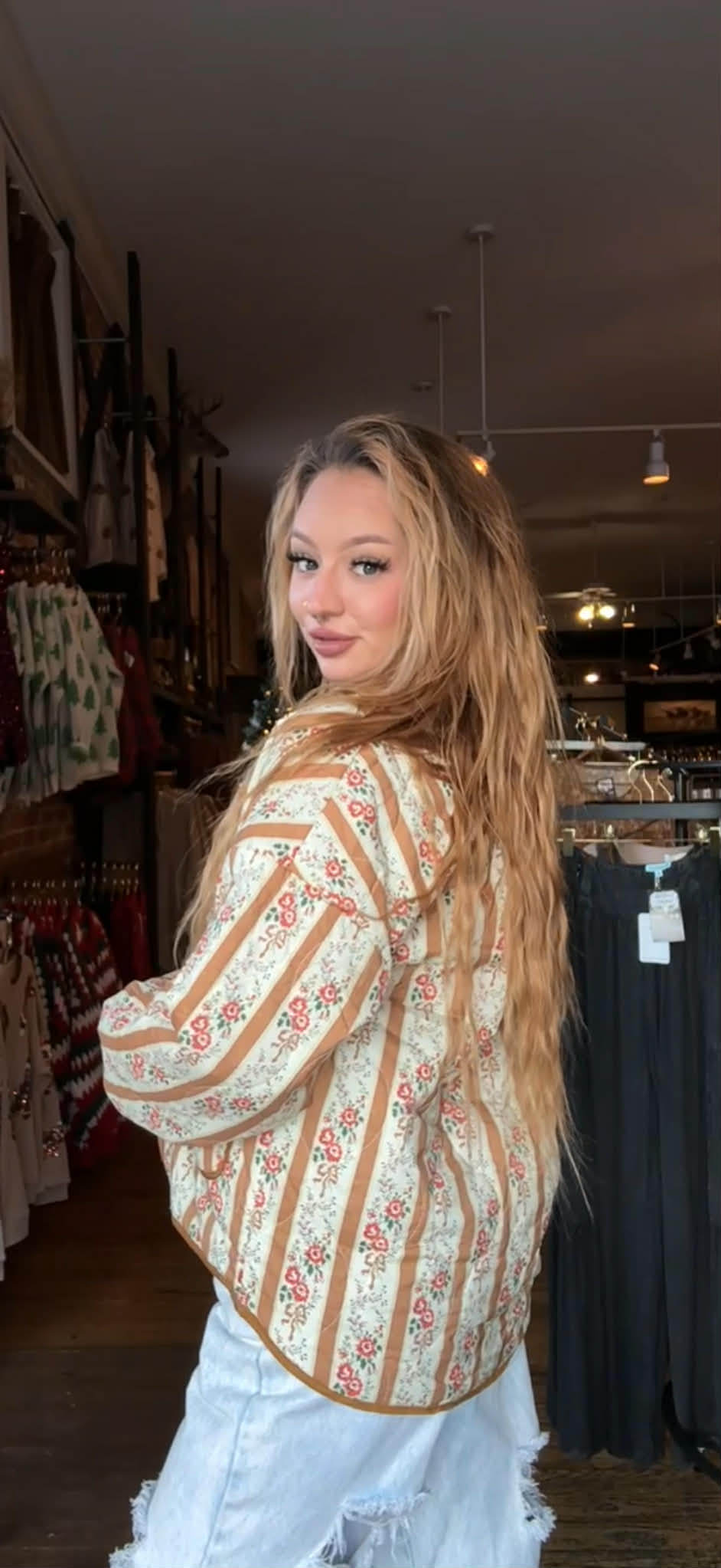 Petal Parlor – Camel Floral Quilt Jacket