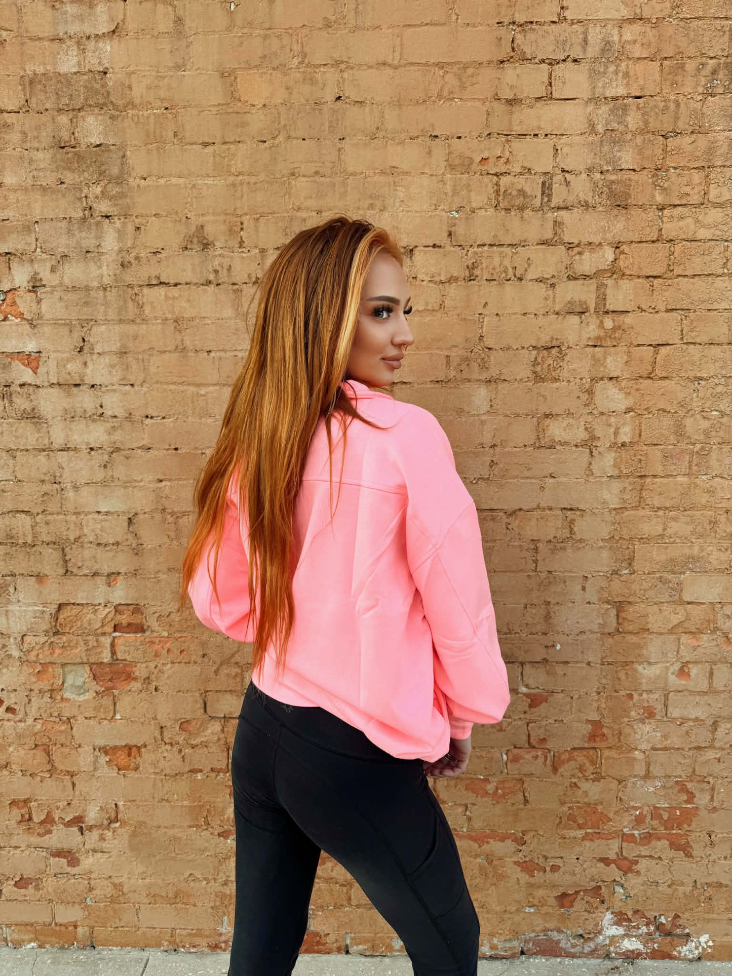 Scuba Half Zip Pullover - Neon Pink *Door Buster*