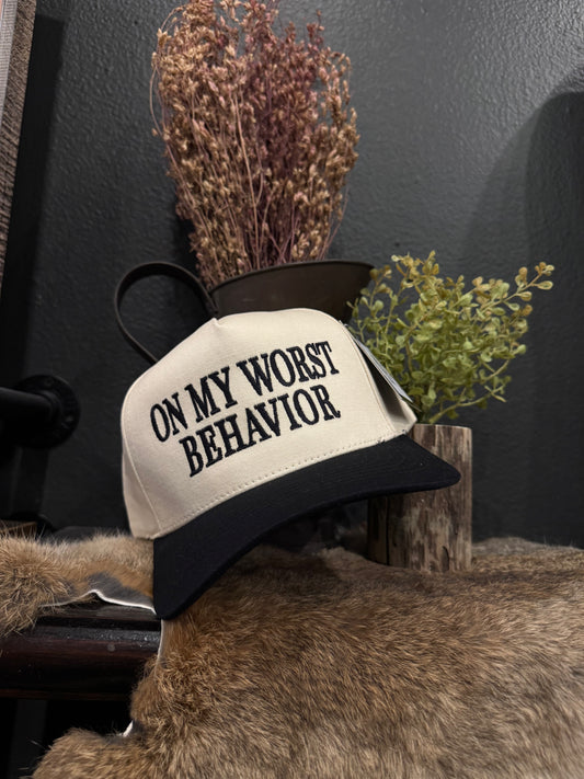 Worst Behavior - Black Trucker Hat