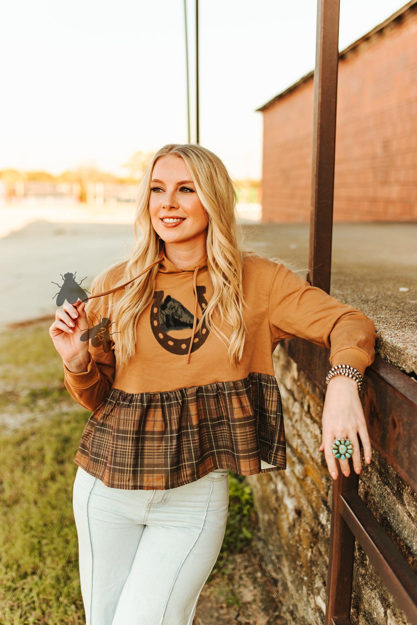 Stockyard Split – Mixed Plaid Hoodie