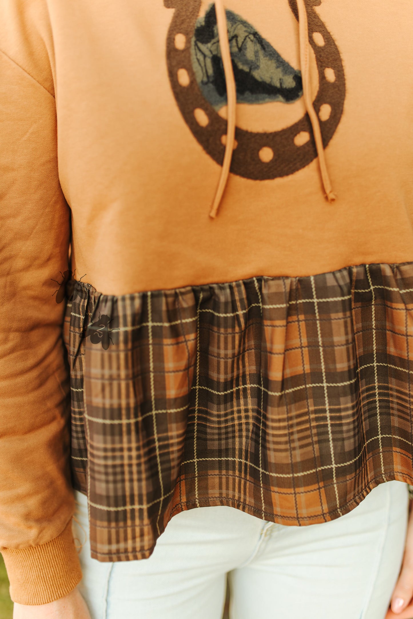 Stockyard Split – Mixed Plaid Hoodie