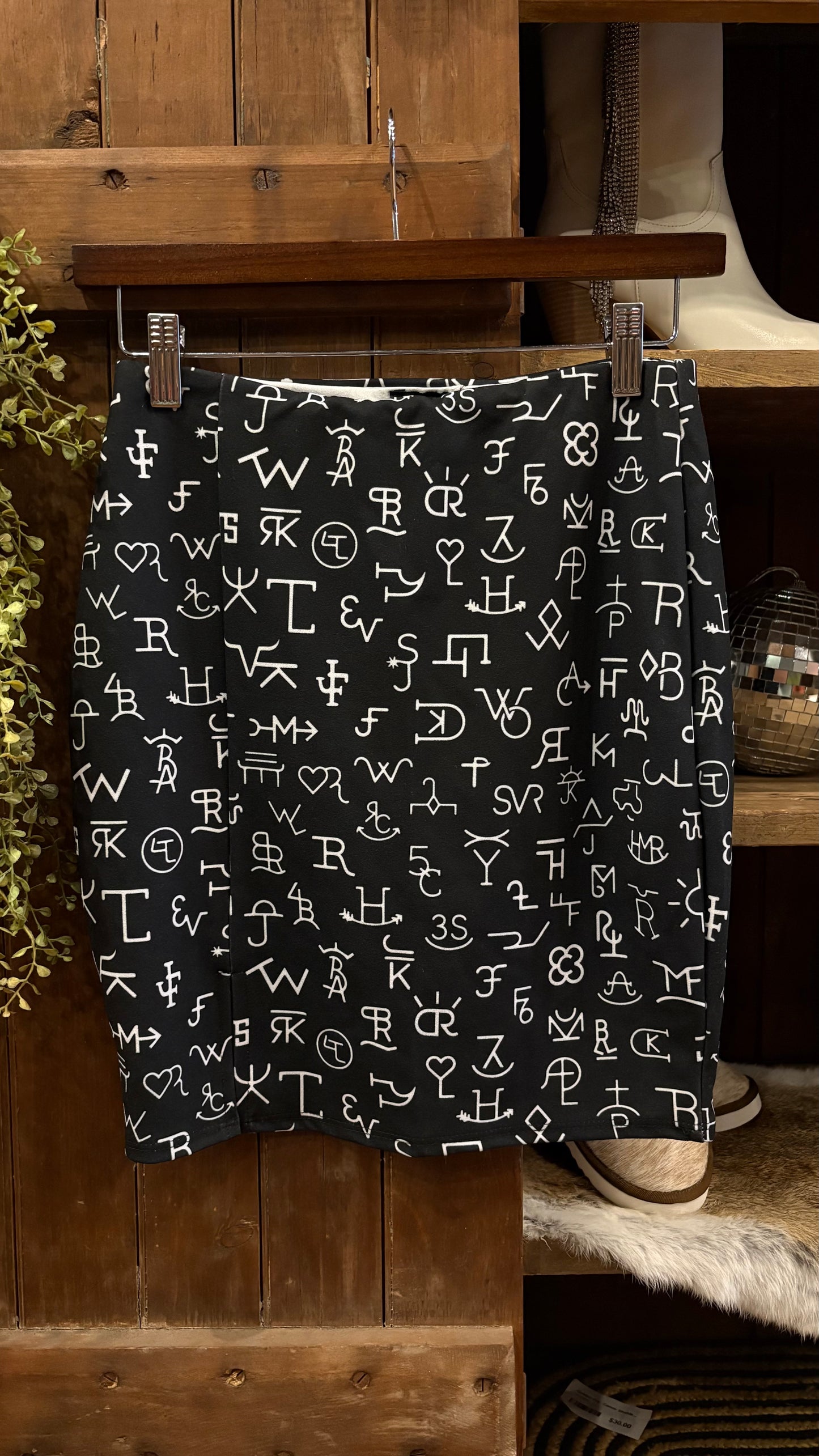 Branded Outlaw- Black Skort