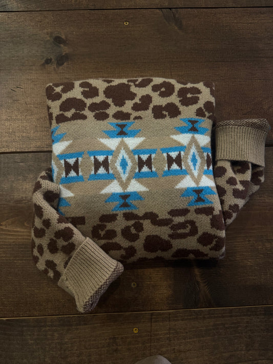 Wild Mesa Mix – Aztec Cheetah Sweater