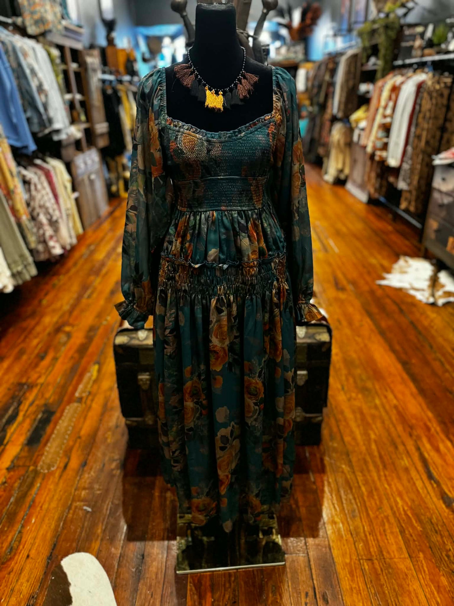 Forest Bloom- Green Floral Dress